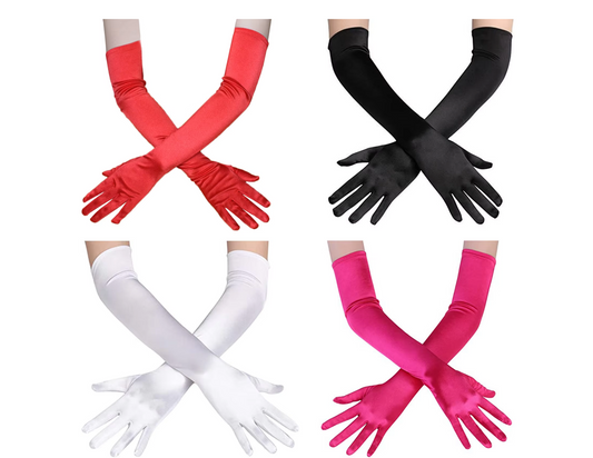 Satin gloves