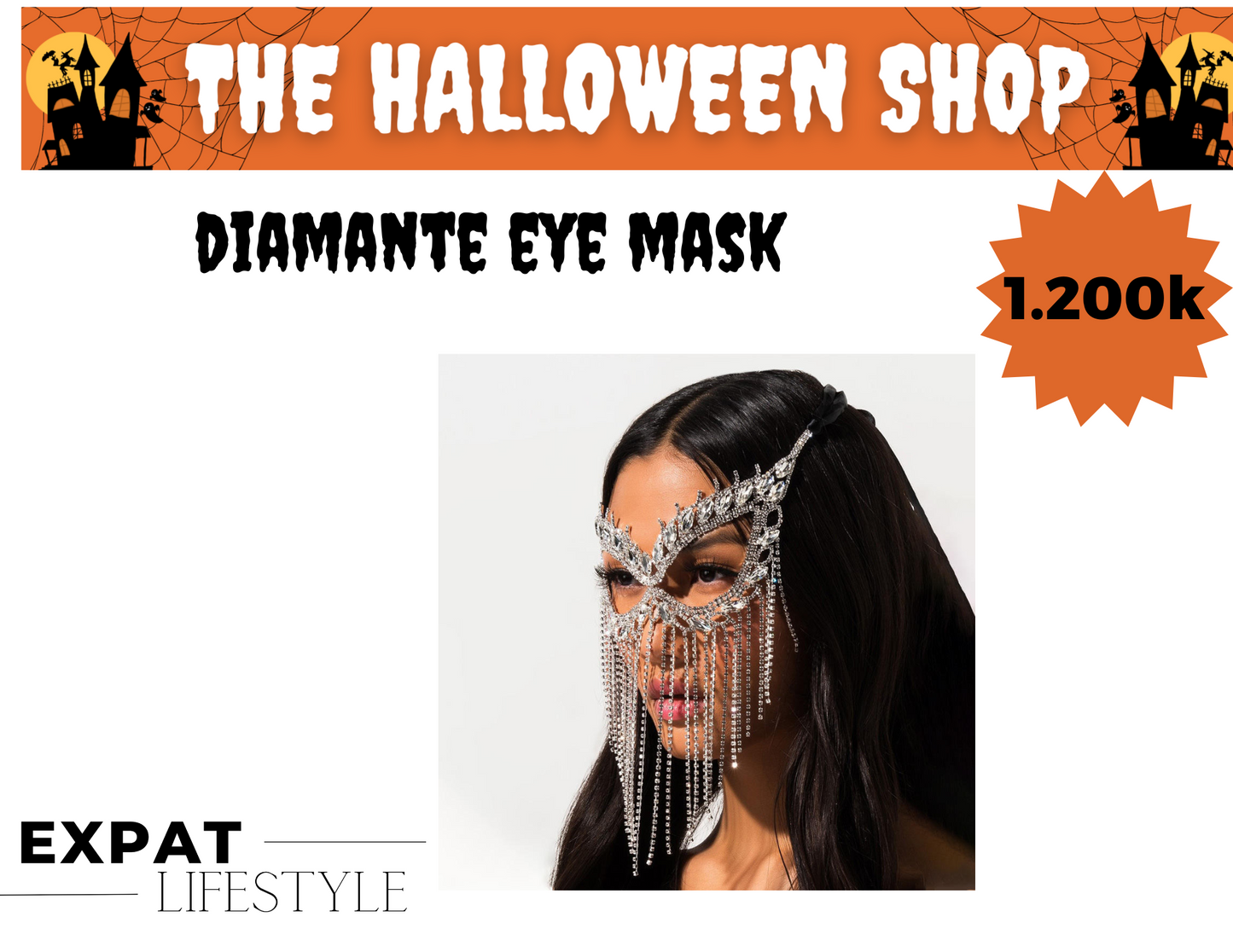 Diamante eye mask
