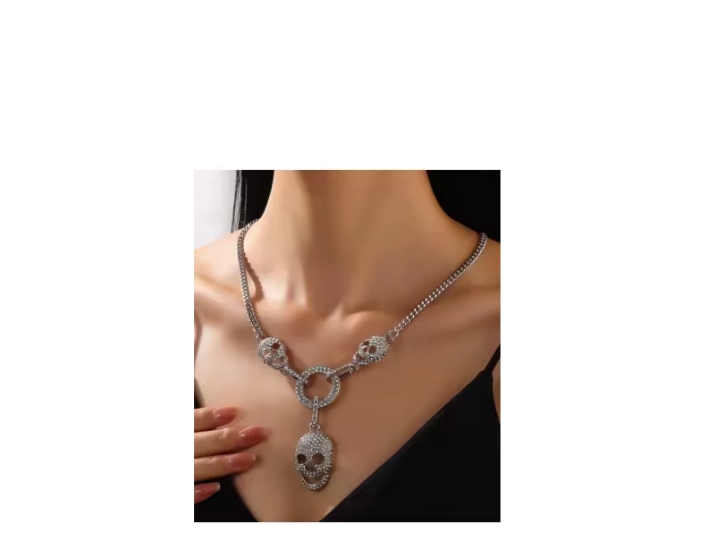 Diamante Skull Necklace