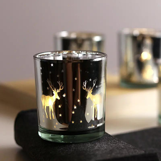 Christmas Glass Candle Jar Snowflake