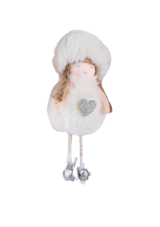 White Fluffy Angel Ornament