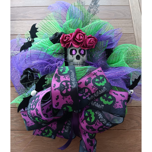 Purple & Green Skull Wreath