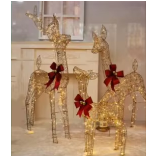 Family of Light Up Reindeer