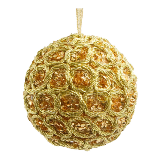 Unique Gold Bauble  3 pcs (9cm) Gold