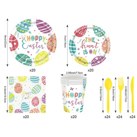 Easter Plates cups and napkins