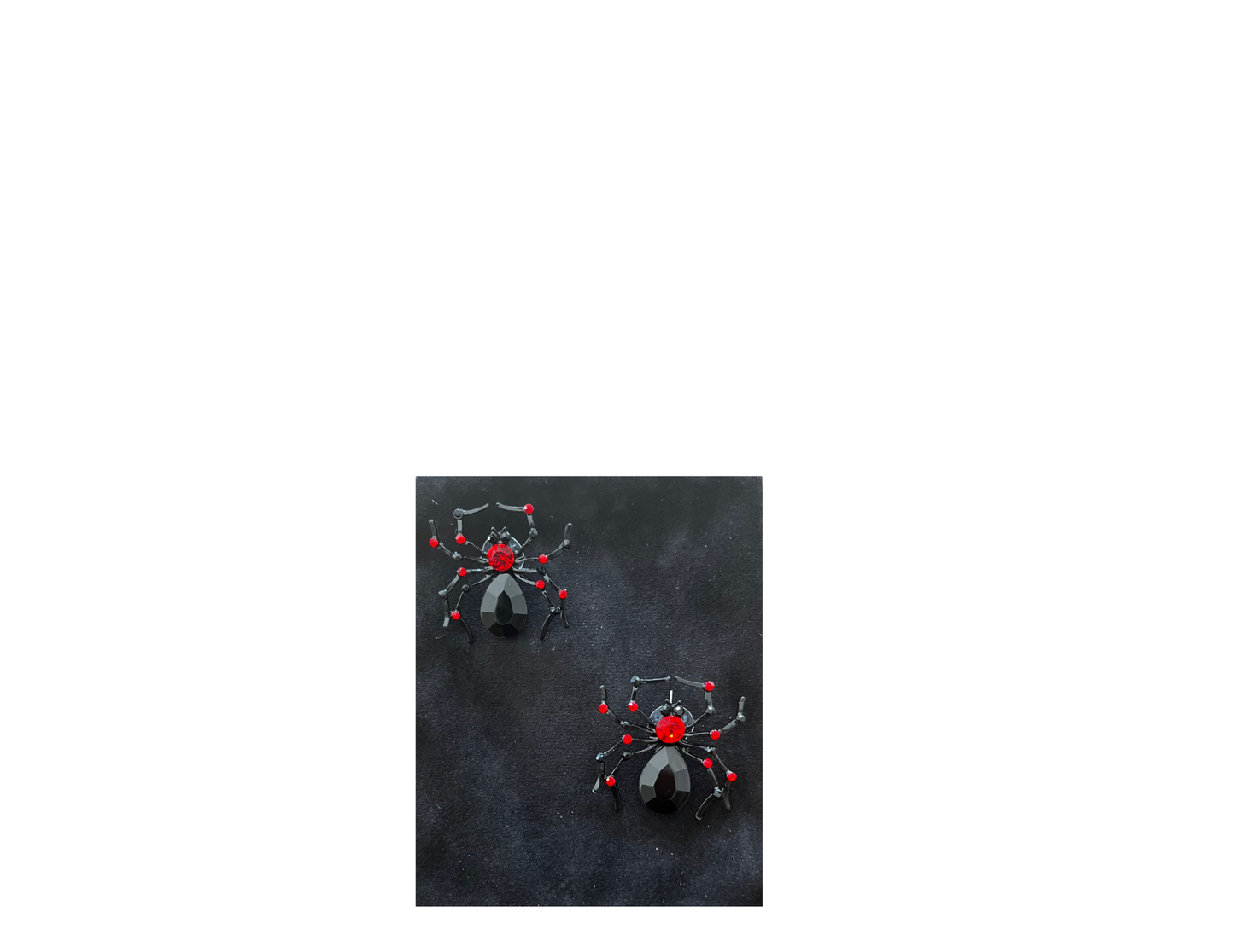 Red Stone Spider Earrings