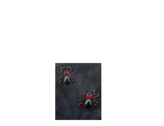 Red Stone Spider Earrings