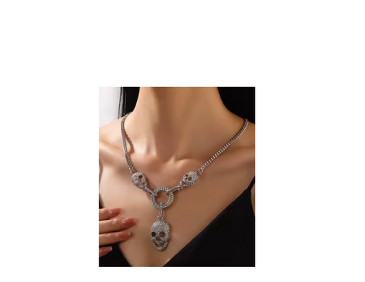 Diamante Skull Necklace